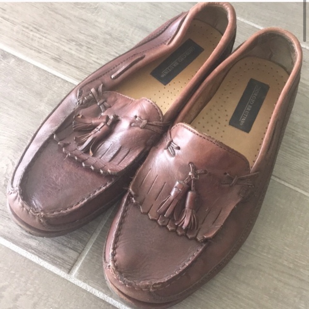GIORGIO BRUTINI Men’s brown leather loafer shoes size 10.5M
